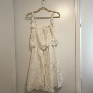 Cupcakes and cashmere midi white eyelet small dress